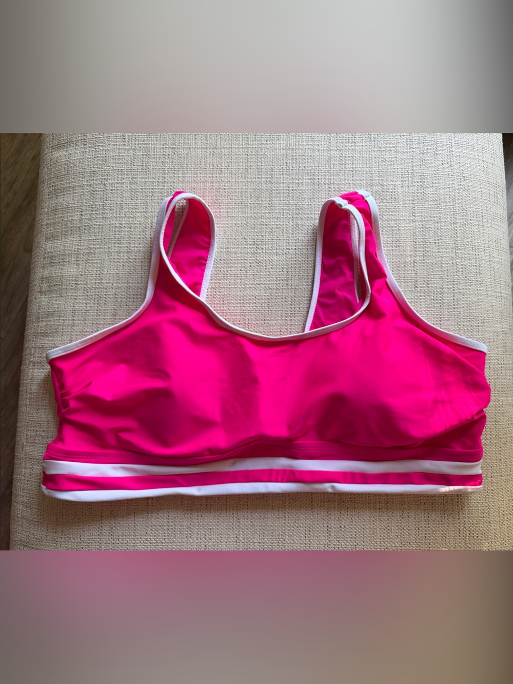 torrid Hot Pink & White Sports Bikini Top